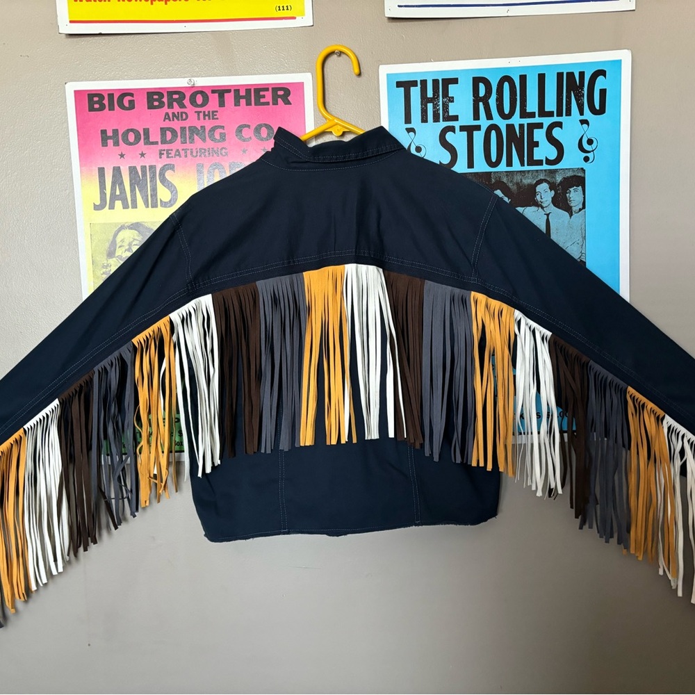 Y2K Vintage Festival Ariat Indigo Tribe Fringe Jacket